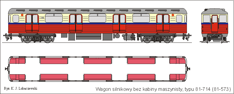 Rysunek wagonu M serii 81